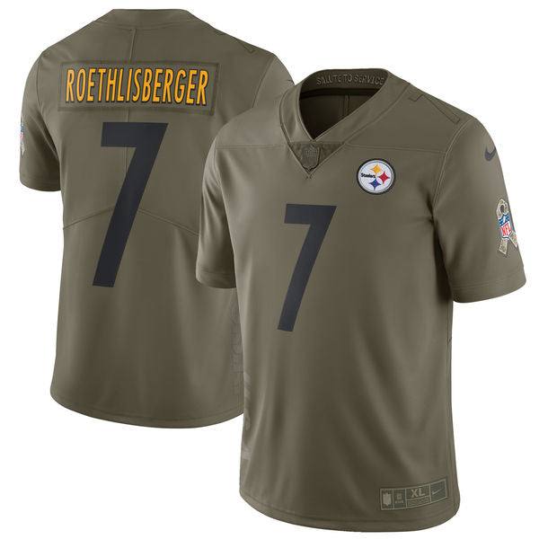 Ben Roethlisberger Pittsburgh Steelers olive Salute To Service jersey