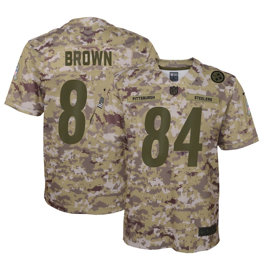 Antonio Brown Pittsburgh Steelers camo Salute To Service jersey