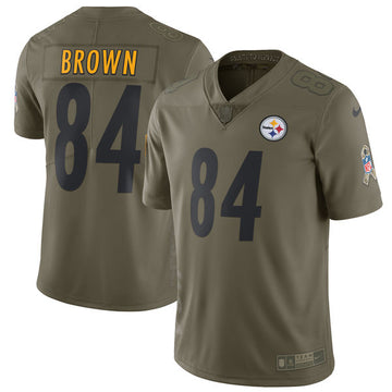Antonio Brown Pittsburgh Steelers olive Salute To Service jersey