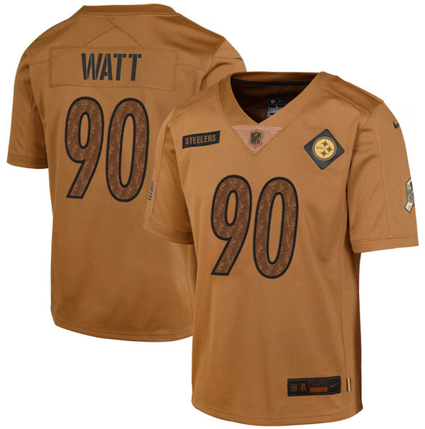 TJ Watt Pittsburgh Steelers brown Salute To Service jersey