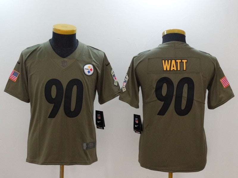 TJ Watt Pittsburgh Steelers green Salute To Service jersey