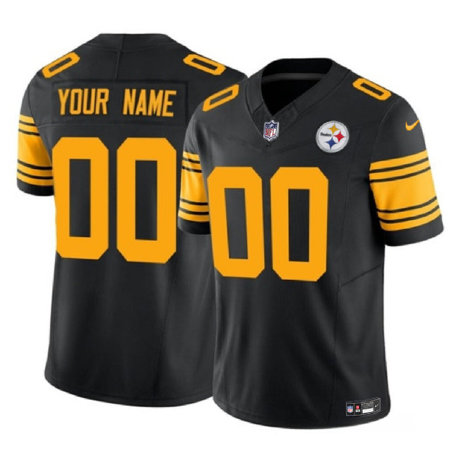 Custom Pittsburgh Steelers black Color Rush jersey