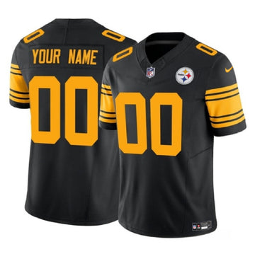 Custom Pittsburgh Steelers black Color Rush jersey