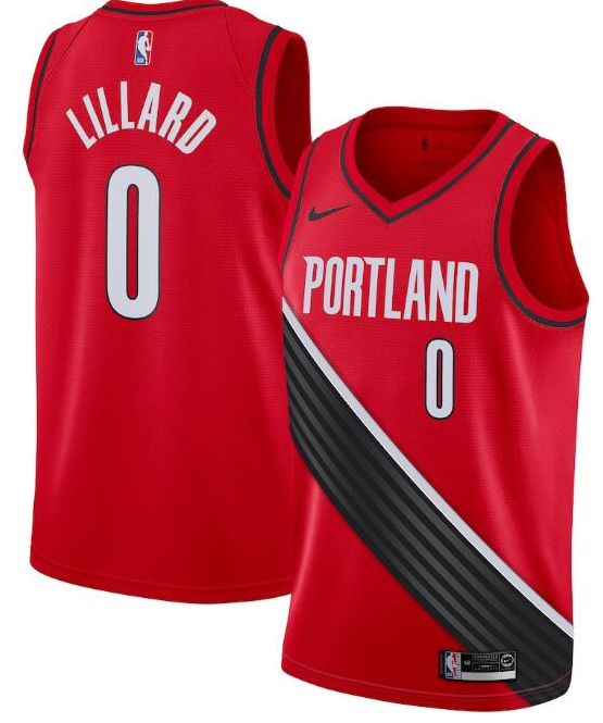 Damian Lillard Portland Trail Blazers red jersey