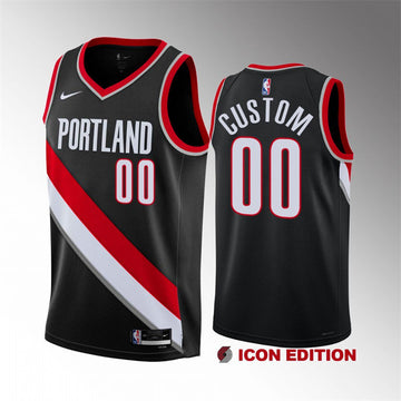 Custom Portland Trail Blazers black jersey