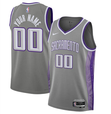 Custom Sacramento Kings gray jersey