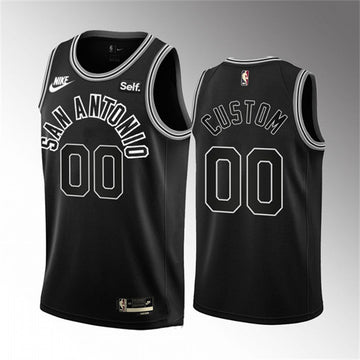 Custom San Antonio Spurs black Classic jersey