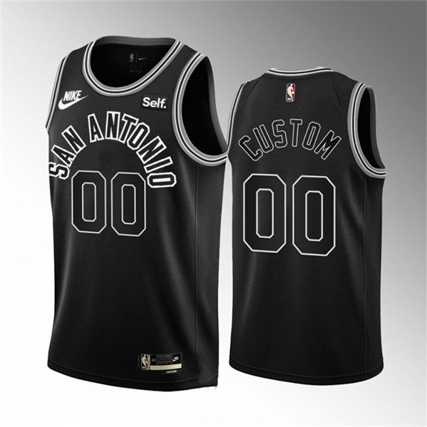 Custom San Antonio Spurs black Classic jersey