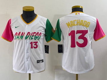 Manny Machado San Diego Padres white City Connect jersey