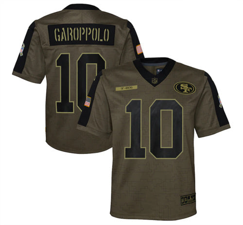 Jimmy Garoppolo San Francisco 49ers olive Salute To Service jersey