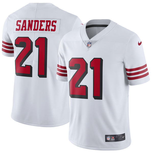 Deion Sanders San Francisco 49ers white jersey