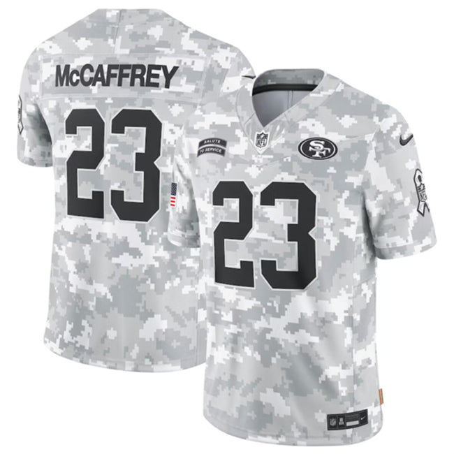 Christian McCaffrey San Francisco 49ers camo Salute To Service jersey