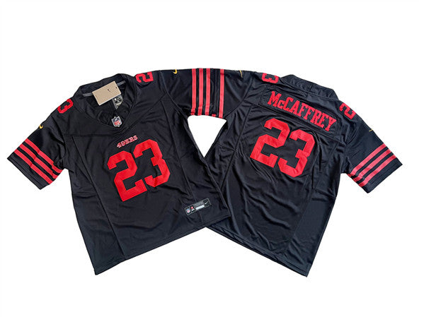 Christian McCaffrey San Francisco 49ers black FUSE jersey