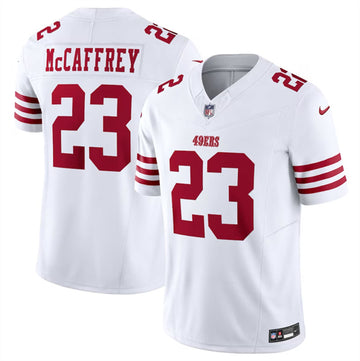 Christian McCaffrey San Francisco 49ers white FUSE jersey