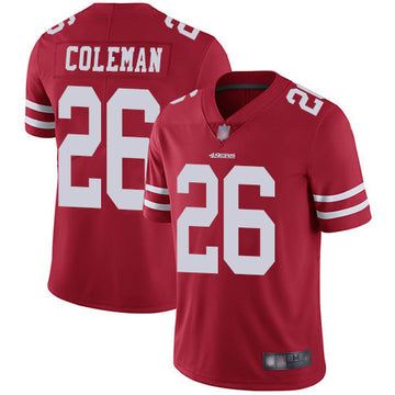 Tevin Coleman San Francisco 49ers red jersey