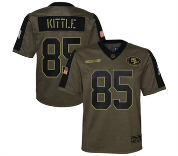 George Kittle San Francisco 49ers olive Salute To Service jersey