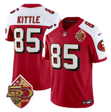 George Kittle San Francisco 49ers red-white FUSE jersey