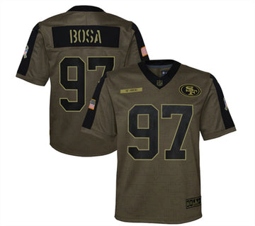 Nick Bosa San Francisco 49ers olive Salute To Service jersey