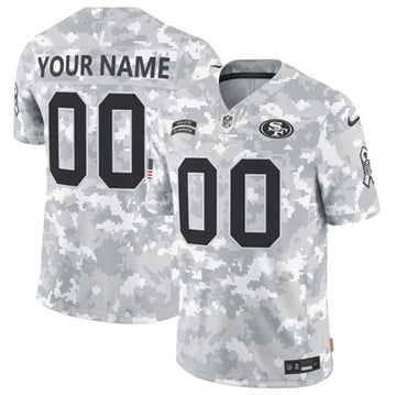 Custom San Francisco 49ers camo Salute To Service jersey