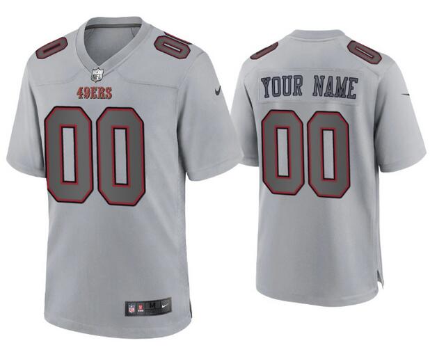 Custom San Francisco 49ers gray Fashion jersey