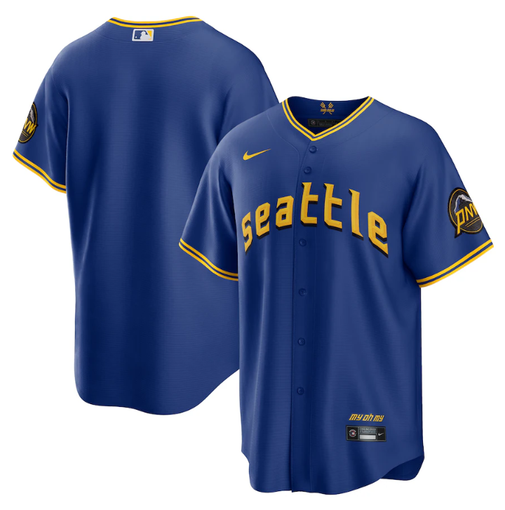 Custom Seattle Mariners royal City Connect jersey