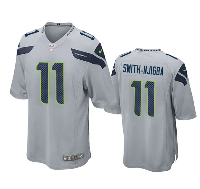 Jaxon Smith-Njigba Seattle Seahawks gray Game jersey