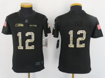 Fan Seattle Seahawks black Salute To Service jersey