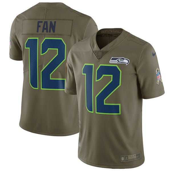 Fan Seattle Seahawks olive Salute To Service jersey