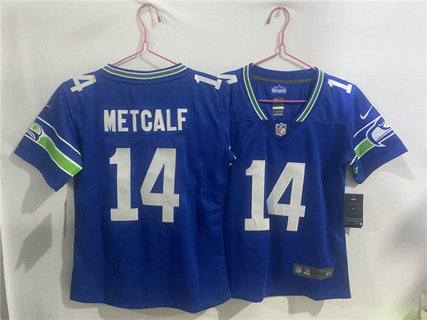 DK Metcalf Seattle Seahawks royal Throwback jersey