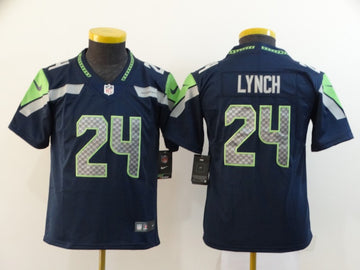 Marshawn Lynch Seattle Seahawks navy jersey