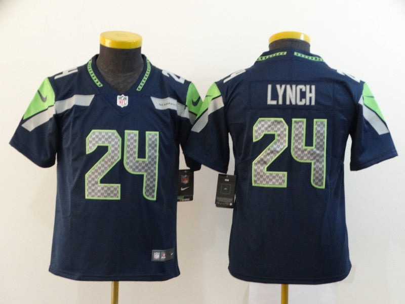 Marshawn Lynch Seattle Seahawks navy jersey
