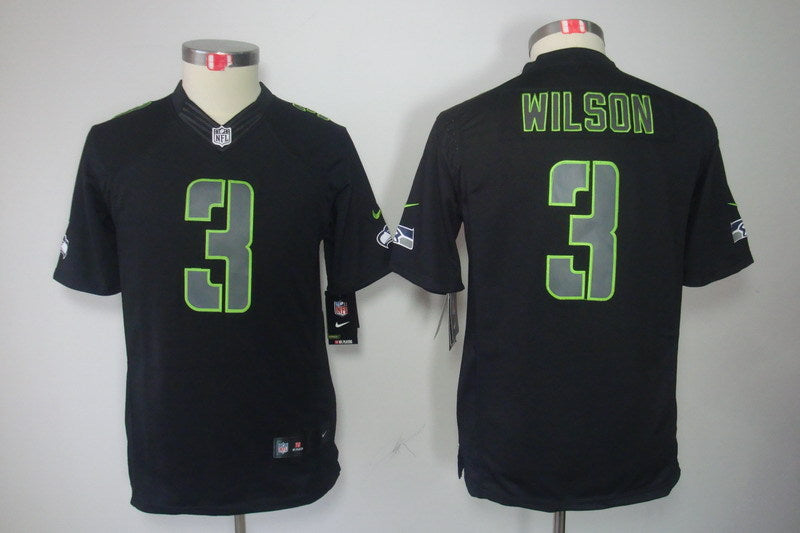 Russell Wilson Seattle Seahawks black jersey