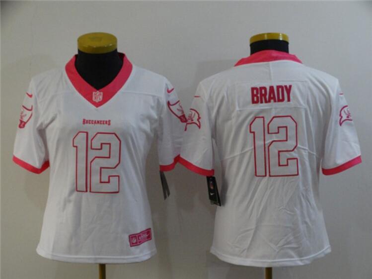 Tom Brady Tampa Bay Buccaneers white-pink jersey