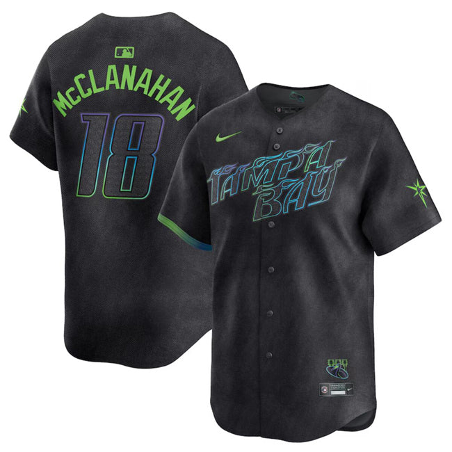 Shane McClanahan Tampa Bay Rays charcoal City Connect jersey