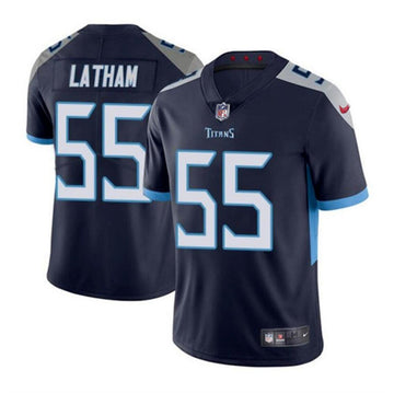 JC Latham Tennessee Titans navy jersey