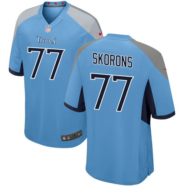 Peter Skoronski Tennessee Titans blue Game jersey