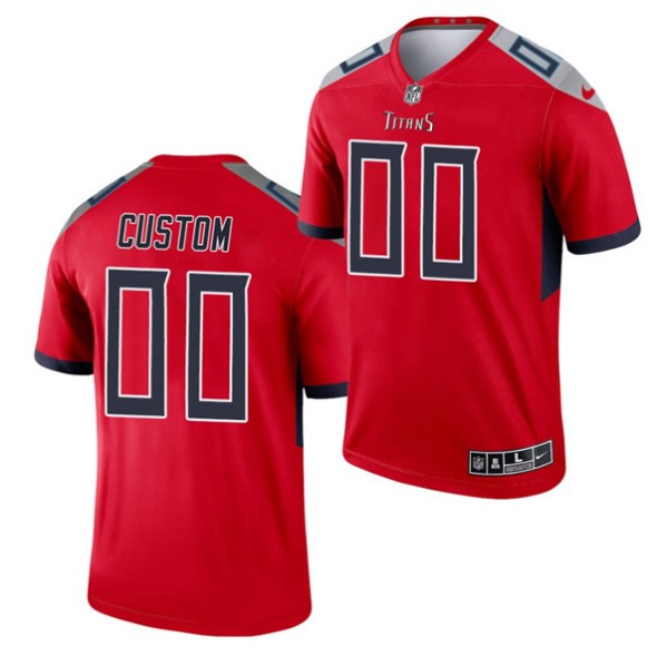 Custom Tennessee Titans red Inverted Legend jersey