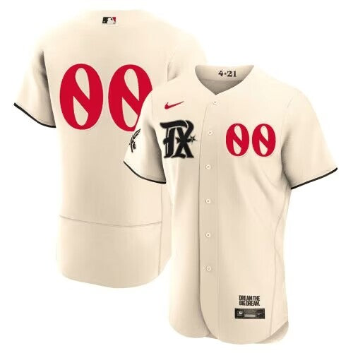 Custom Texas Rangers cream City Connect jersey