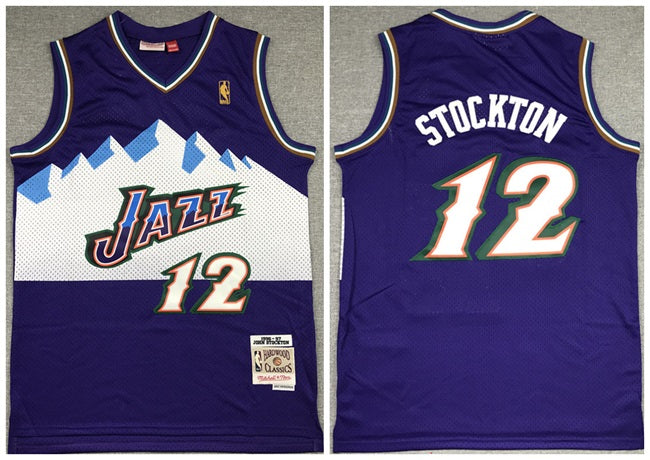 John Stockton Utah Jazz purple Throwback jersey
