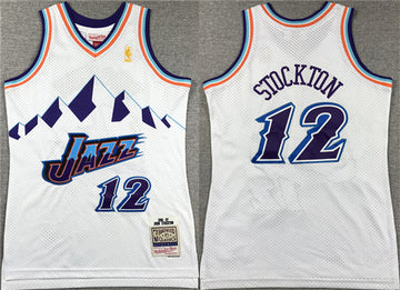 John Stockton Utah Jazz white jersey