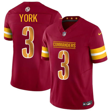 Cade York Washington Commanders burgundy FUSE jersey