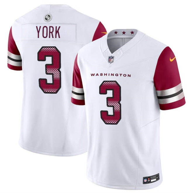 Cade York Washington Commanders white FUSE jersey