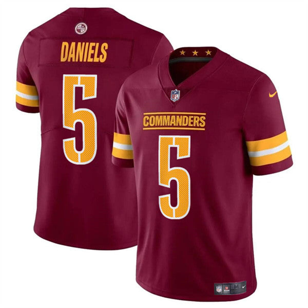 Jayden Daniels Washington Commanders burgundy jersey