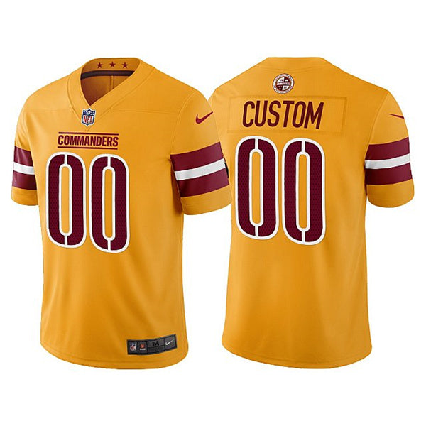 Custom Washington Commanders gold jersey