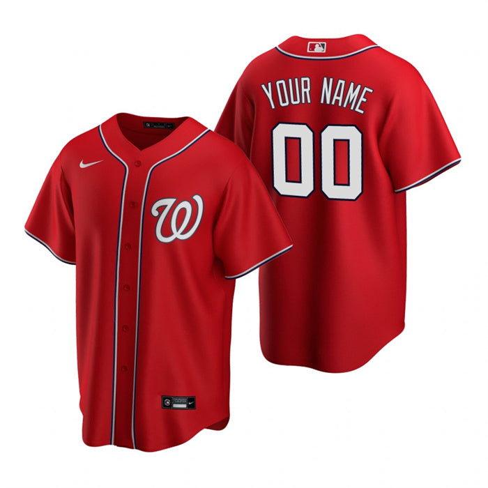 Custom Washington Nationals red jersey