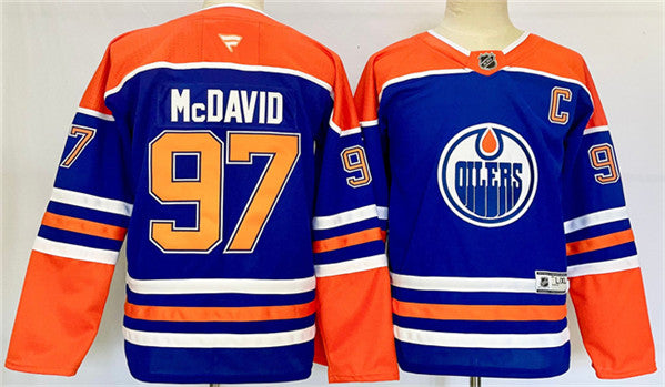 Connor McDavid Edmonton Oilers royal jersey