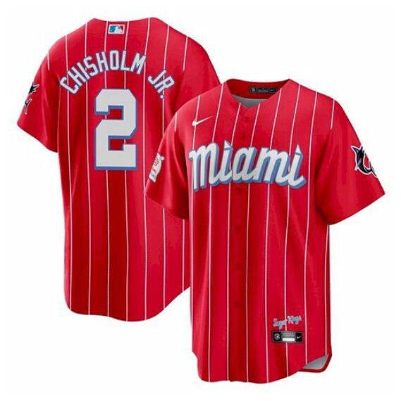 Jazz Chisholm Jr Miami Marlins red City Connect jersey