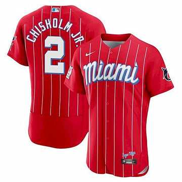 Jazz Chisholm Miami Marlins red City Connect jersey