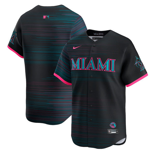 Custom Miami Marlins black City Connect jersey