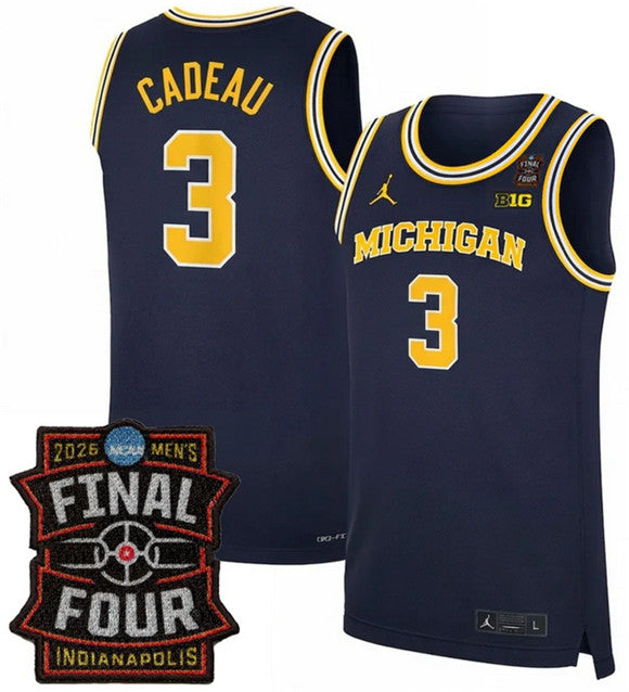 Elliot Cadeau Michigan Wolverines navy jersey